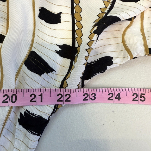 Reiss Blouse Top Womens Size 0 March Print Wrap Front Rouche Old Money Mob Wife - Picture 6 of 7